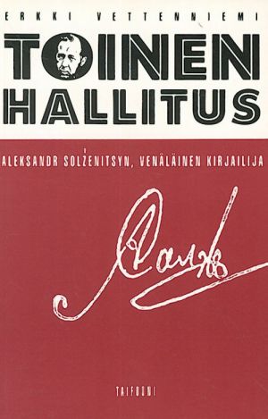 Toinen hallitus. Aleksandr Solzenitsyn, venäläinen kirjailija.