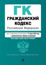 Гражданский кодекс Российской Федерации. Части первая, вторая, третья и четвертая. Текст с изменениями и дополнениями на 17 марта 2019 года (+ сравнительная таблица изменений)