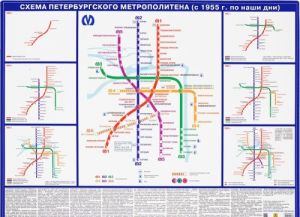 Skhema Peterburgskogo metropolitena. S 1955 goda po nashi dni