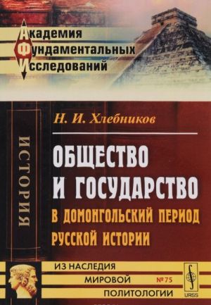 Obschestvo i gosudarstvo v domongolskij period russkoj istorii