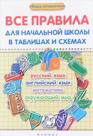 Russkij jazyk, anglijskij jazyk, matematika, okruzhajuschij mir. Vse pravila dlja nachalnoj shkoly v tablitsakh i skhemakh