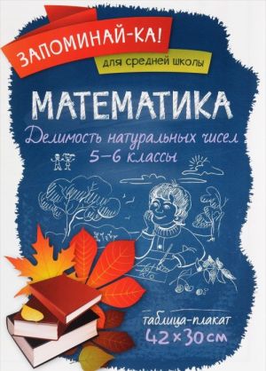 Matematika. 5-6 klassy. Delimost naturalnykh chisel. Tablitsa-plakat