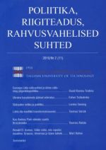 POLIITIKA, RIIGITEADUS, RAHVUSVAHELISED SUHTED 2010/NR 2 (11)