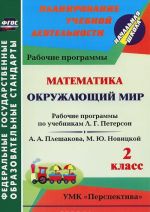 Matematika. Okruzhajuschij mir. 2 klass. Rabochie programmy po uchebnikam L. G. Peterson; A. A. Pleshakova, M. Ju. Novitskoj