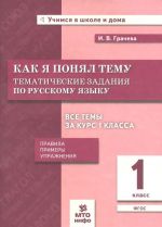 Russkij jazyk. 1 klass. Kak ja ponjal temu. Tematicheskie zadanija