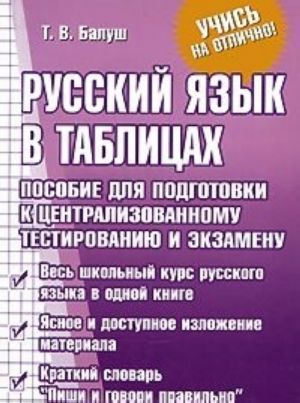 Русский язык в таблицах. Пособие для подготовки к централизованному тестированию и экзамену