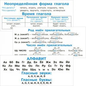 Pravila po russkomu jazyku v tablitsakh.1-4 klass (nabor kartochek)