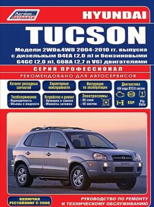 Hyundai Tucson. Модели 2WD, 4WD 2004-2010 гг. выпуска с дизельным D4EA (2,0л) и бензиновыми G4GC (2,0л), G6BA (2,7л V6) двигателями. Руководство по ремонту и техническому обслуживанию