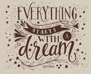 Everything starts with a dream. Sketchpad (230kh180mm, ofset 160 gr., 40 stranits, evrospiral)