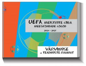 UEFA meistrite liiga meeskondade logod 2024-2025. Värvimise ja teadmiste raamat