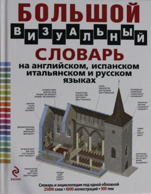 Большой визуальный словарь на английском, испанском, итальянском и русском языках