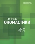 Вопросы ономастики